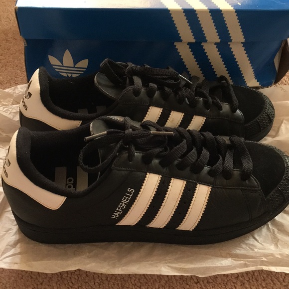 adidas half black half white shoes